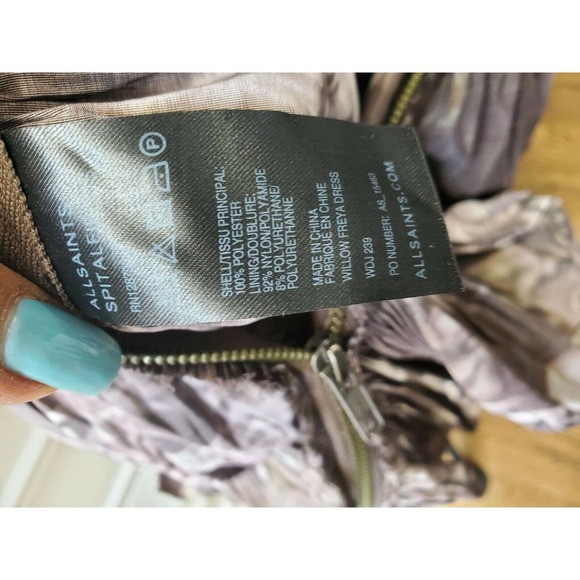 AllSaints Spitalfield Vintage Pink Willow Freya Mini Dress 6 (Runs Small- 2-4) - Picture 11 of 12